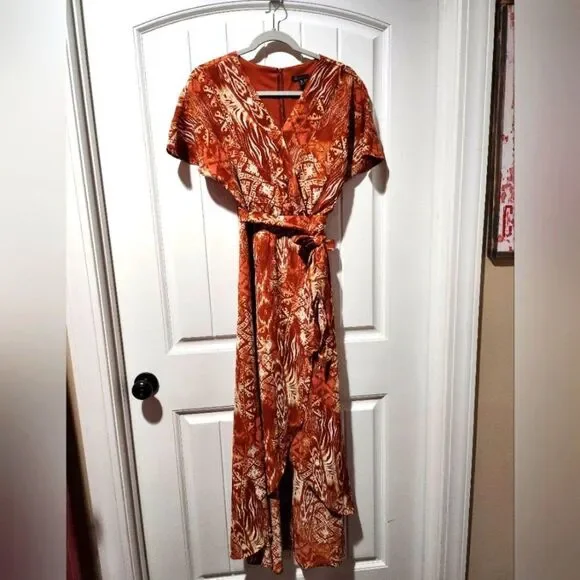 Versona Animal Aztec Faux Wrap Maxi Dress | Size Small - Picture 2 of 9